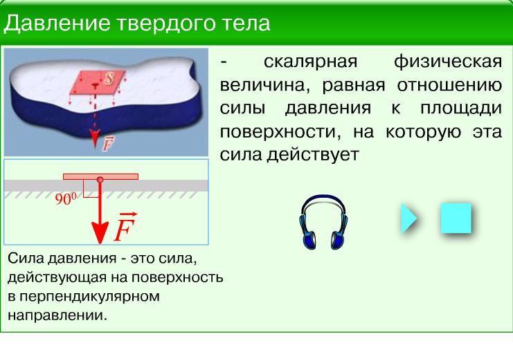 Напиши примеры давления тел