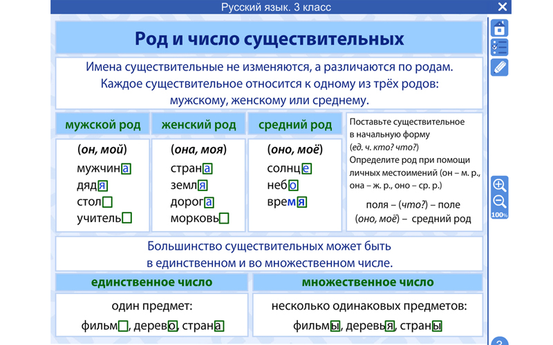 Роды имен существительных 3 класс Роды имен существительных 3 класс